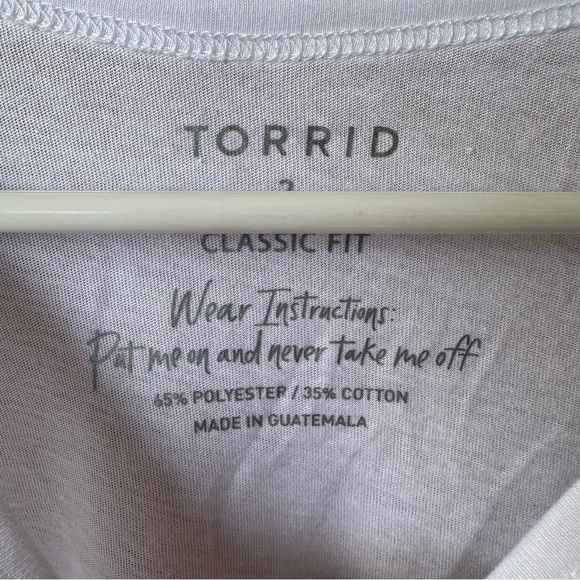 Torrid Everyday Signature Jersey Crew Neck Short Sleeve Tee White  NWT - Picture 6 of 12